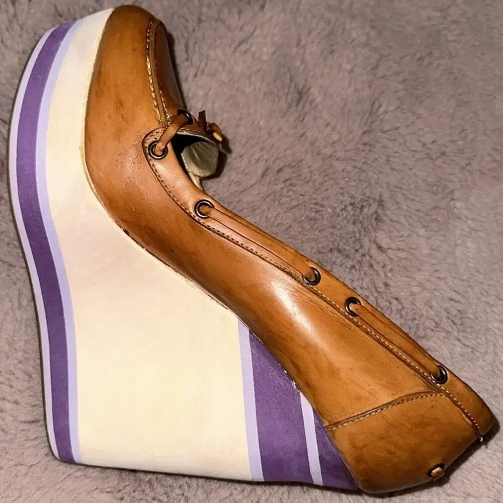 DIANA BROUSSARD Leather Platform WEDGES - Originally $695